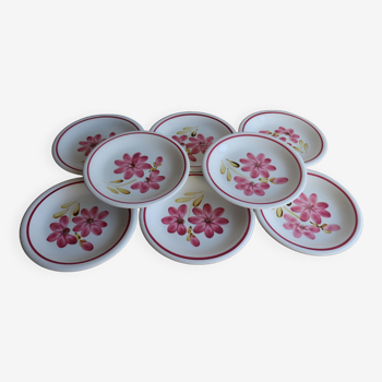 8 Antique plates in floral ceramics