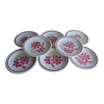 8 Antique plates in floral ceramics