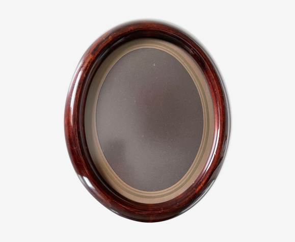 Oval mahogany antique picture frame large