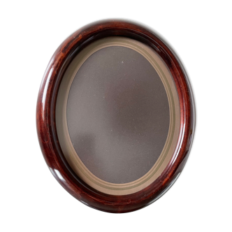 Oval mahogany antique picture frame large