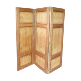 Screen 3 panels solid wood restored