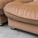 Set di 3 poltrone modulari in tessuto beige anni ’70 vintage modernariato
