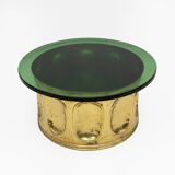 Mid-century Modern Italian Murano Glass and Brass Coffee Table, 1970s