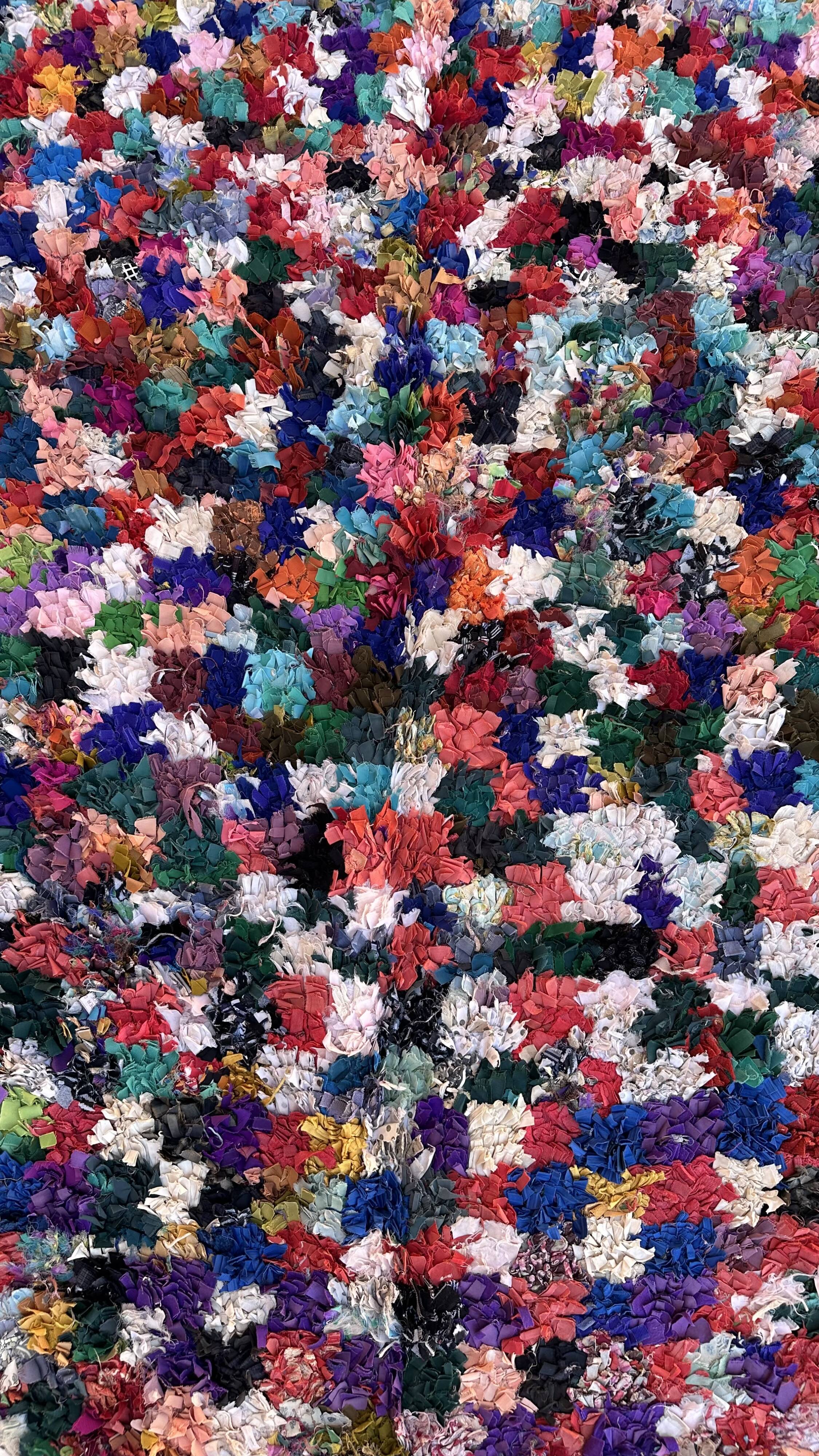 Tapis Marocain Boucherouite coloré - 138 x 260 cm