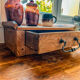 Olive wood storage cabinet