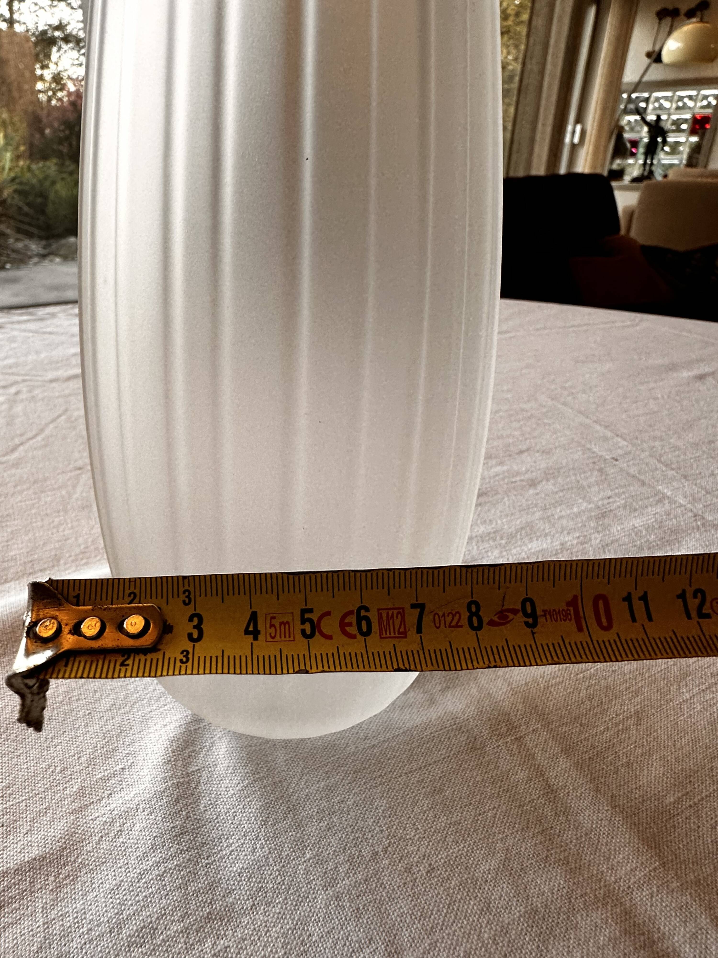 Salviati soliflore vase Aria Piccolo model in white ribbed glass