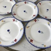 Set of 6 dessert plates Digoin Sarreguemines, years 30-40
