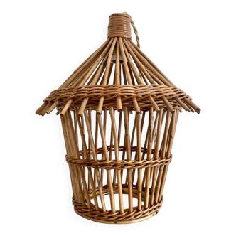 Rattan cage lamp, 2 M jute rope cable