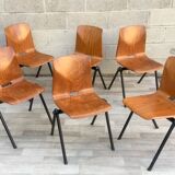 Set of 6 Galvanitas S30 industrial chairs