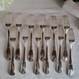 12 Fourchettes en métal argenté Boulenger Couverts de table