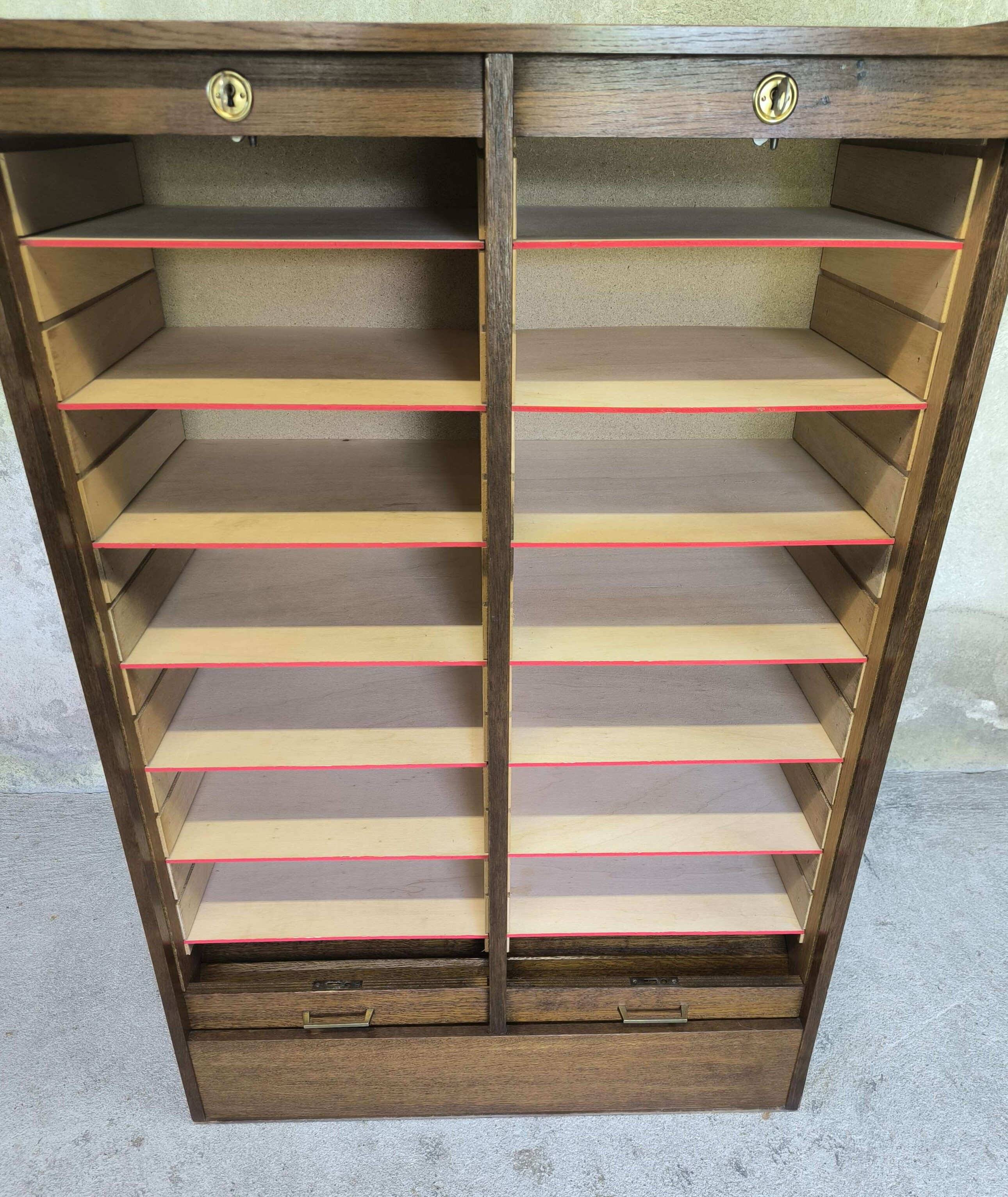 Vintage double-door filing cabinet