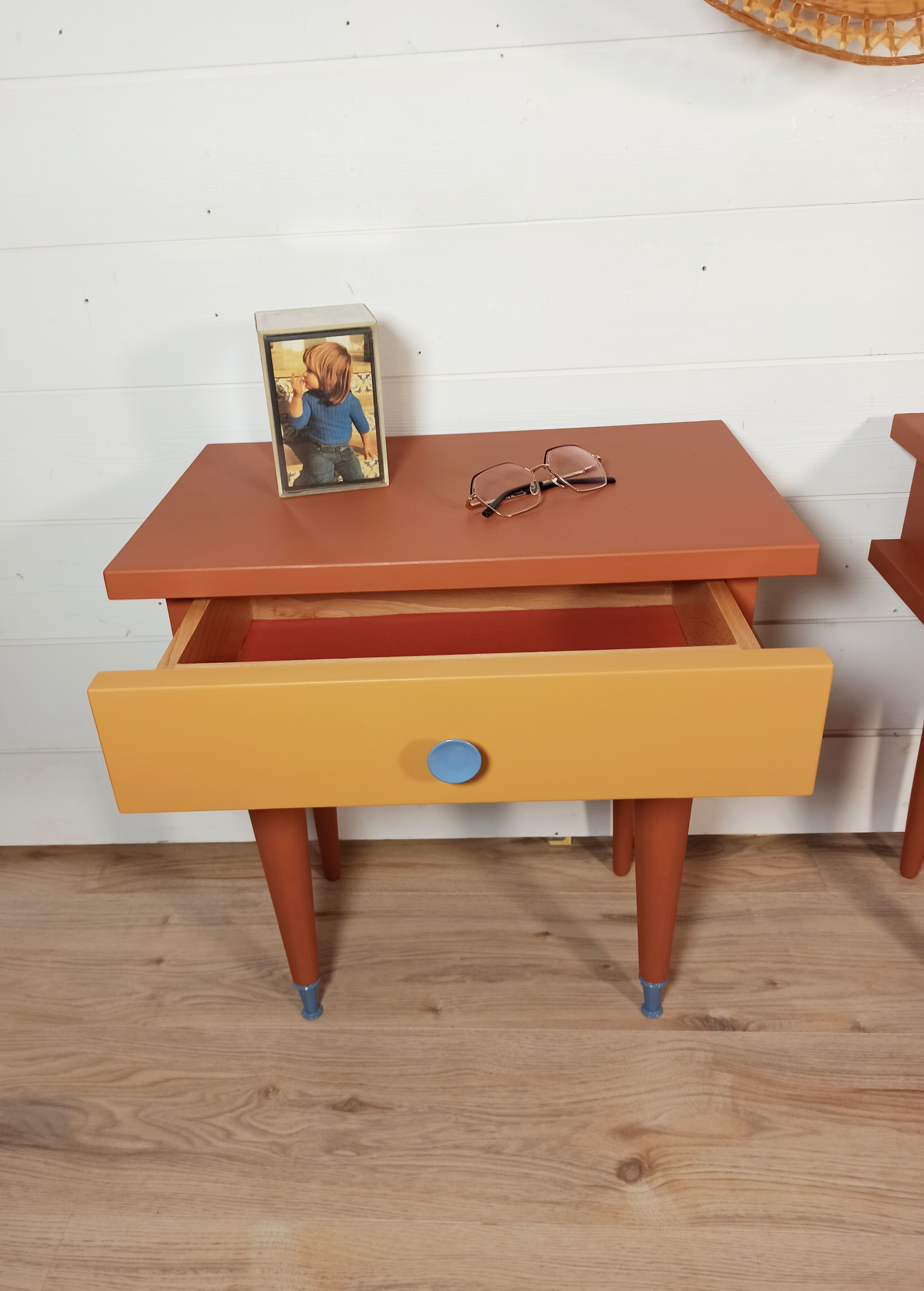 Pair of vintage bedsides