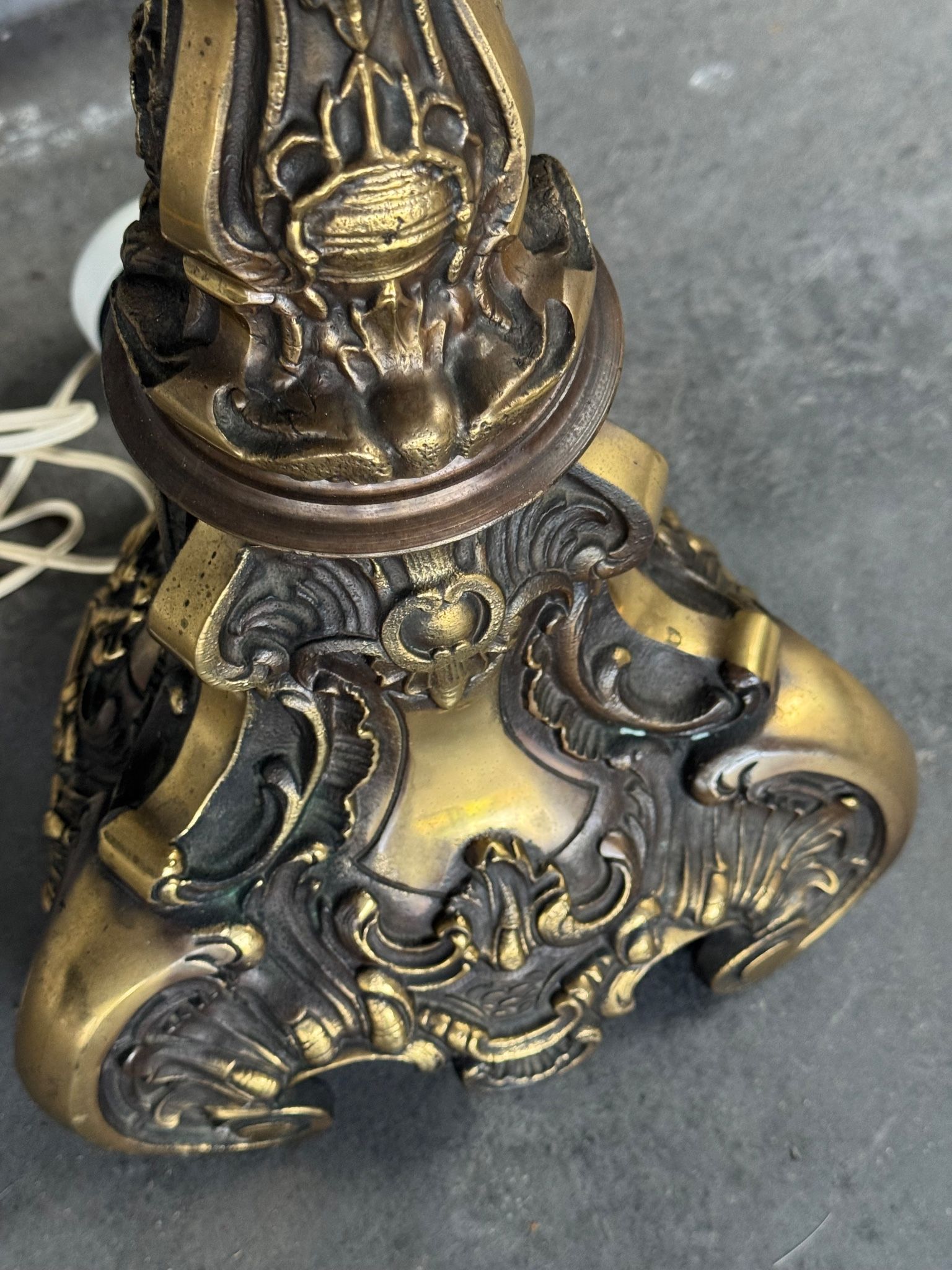 Vintage Boroque Style Brass Floor Lamp