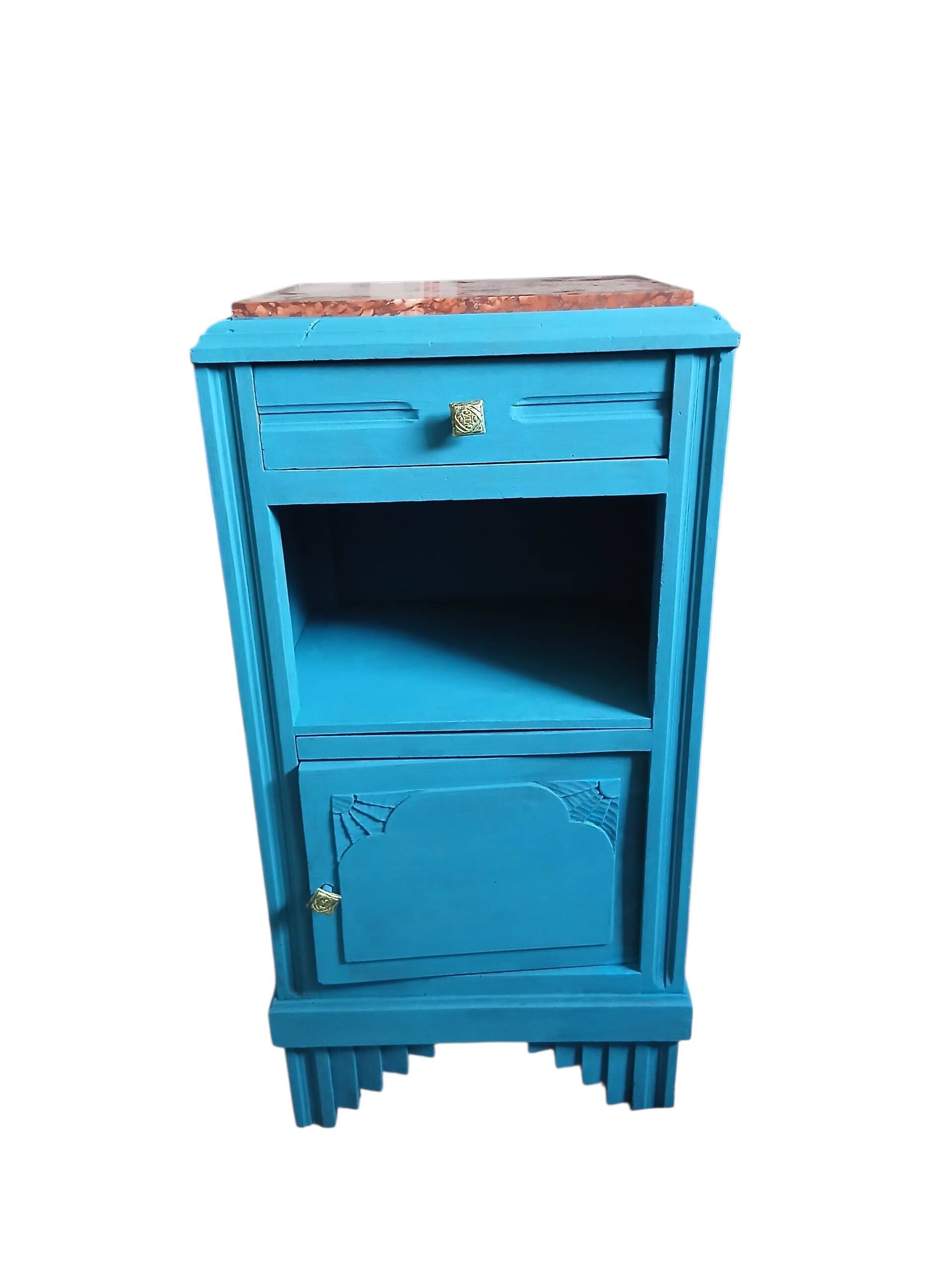Art Deco bedside table with marble
