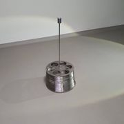 Lampe / suspension Adlumen très rare, câblée en inox