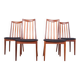 4 chaises de salle à manger en teck et cuir par Leslie Dandy pour G-Plan, années 1960