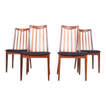 Vintage Teak & Leather Dining Chairs by Leslie Dandy for G-Plan, 1960s, Set of 4