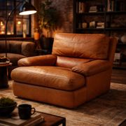 Fauteuil cuir DUVIVIER vintage loft