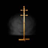 Vintage Scandinavian style pine ball coat rack