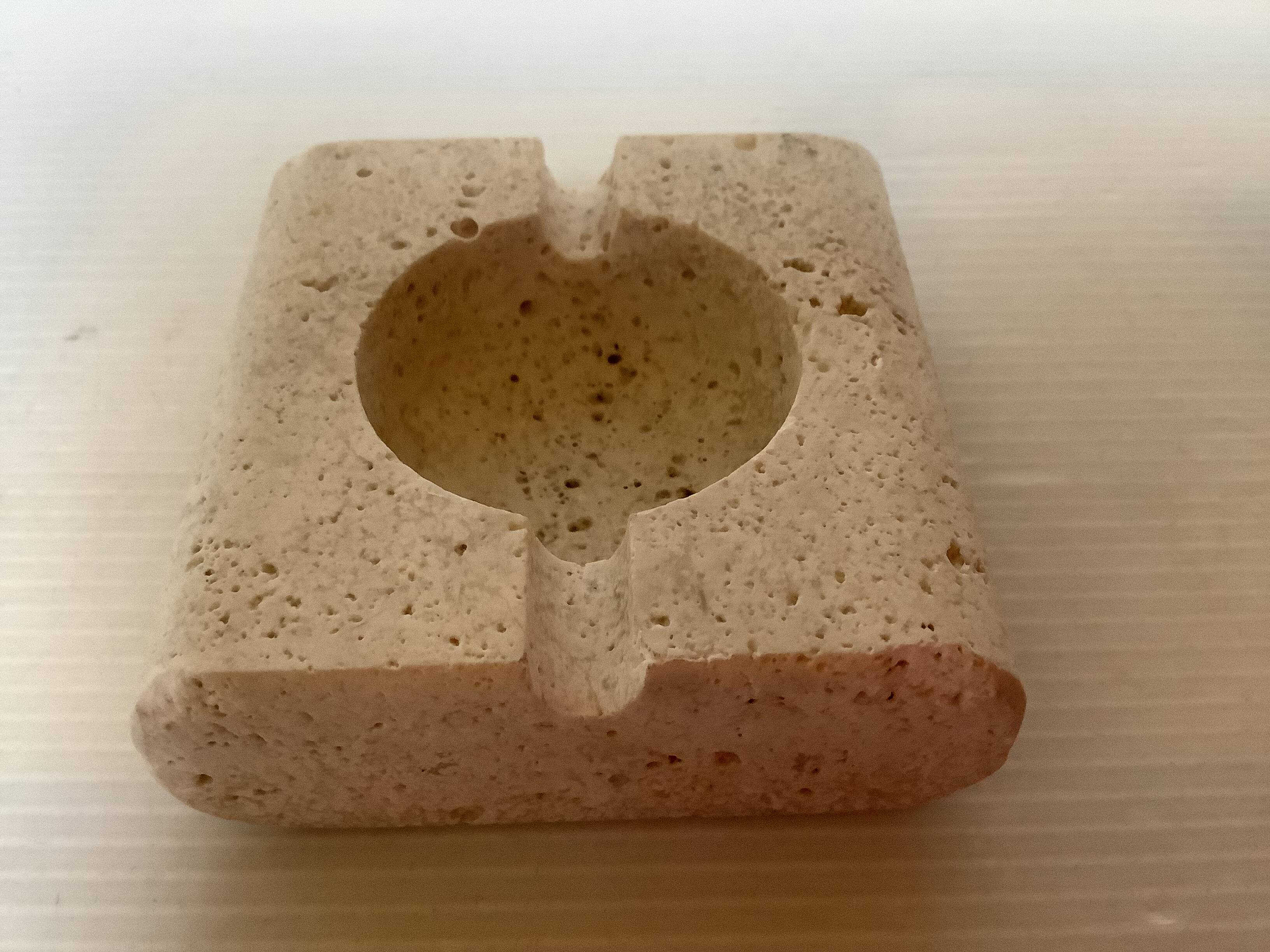 Travertine individual ashtray