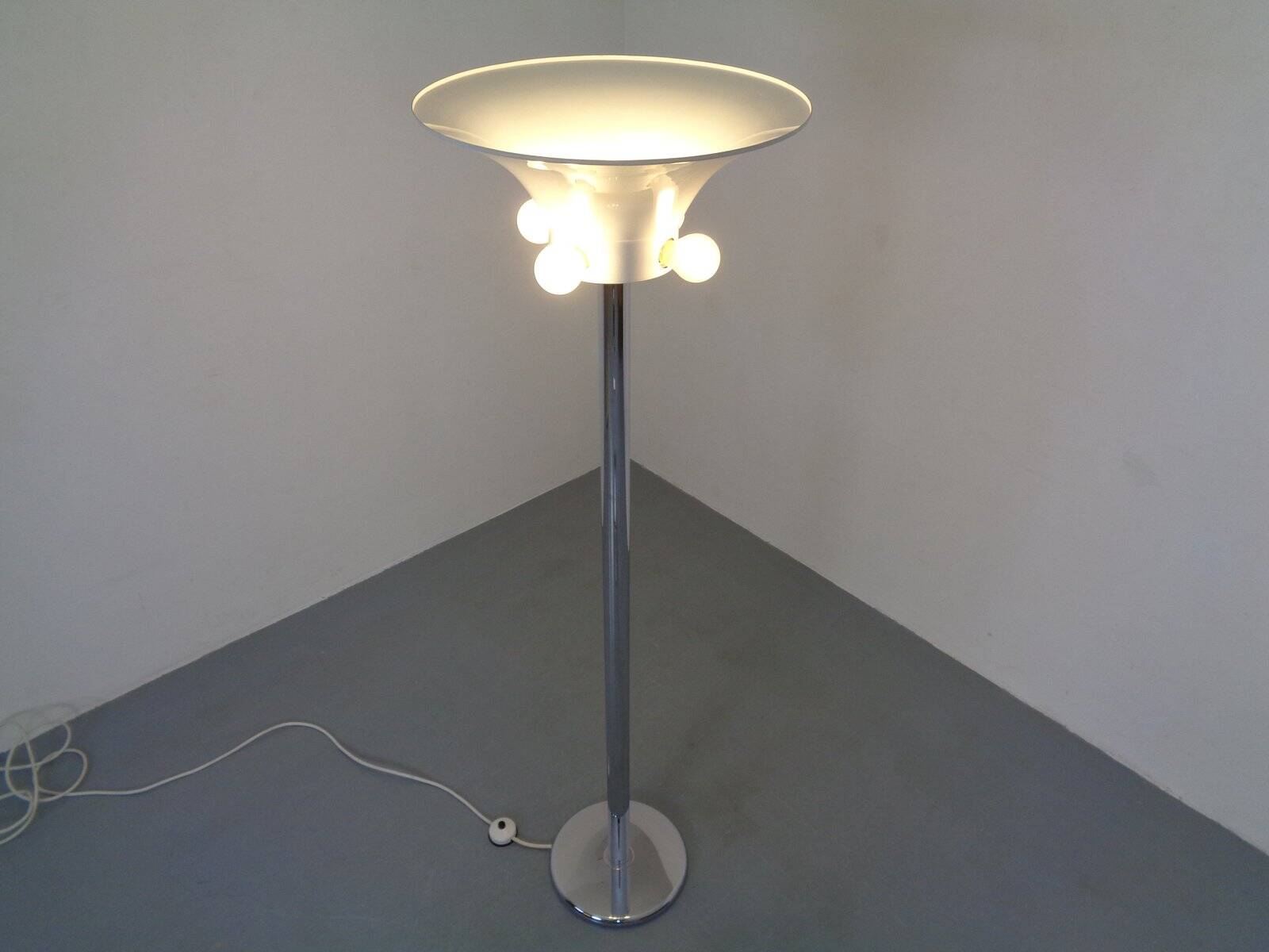 Large chrome-plated floor lamp from Staff, 1960s