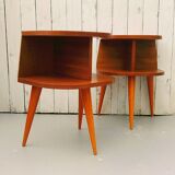 Pair of bedside tables in varnished wood 60