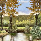 Green landscape signed in 2012