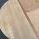 Round dining table with extendable leaves, Louis Philippe style, stripped in raw oak.