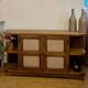 Unique old TV cabinet in raw solid oak.