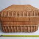 Wicker case or suitcase with vintage fabric lining
