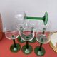 7 green Alsace wine glasses