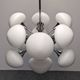 Sputnik chandelier with 12 frosted glass lights, Italy circa 1970.
