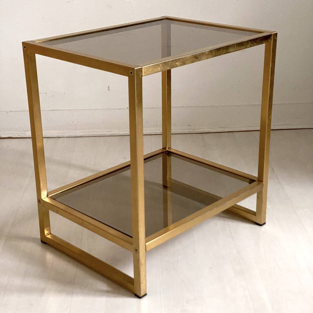 Vintage 80's gold end table