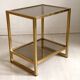 Table basse bout de canapé doré vintage 80's