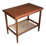 Vintage teak and rope magazine rack coffee table
