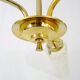 Old 3-branched chandelier, brass and chiseled glass tubes, 60s