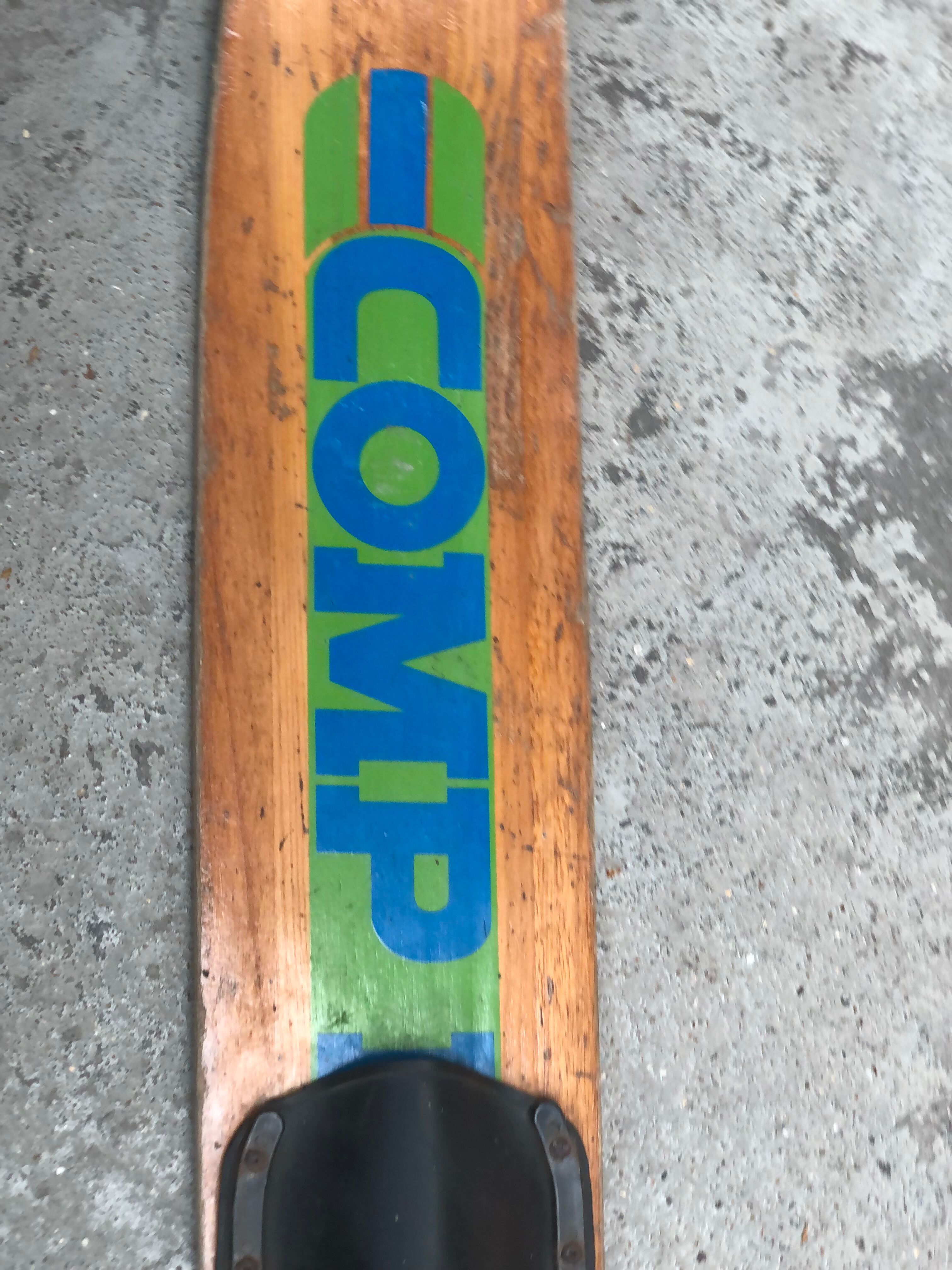 Old wooden water skis