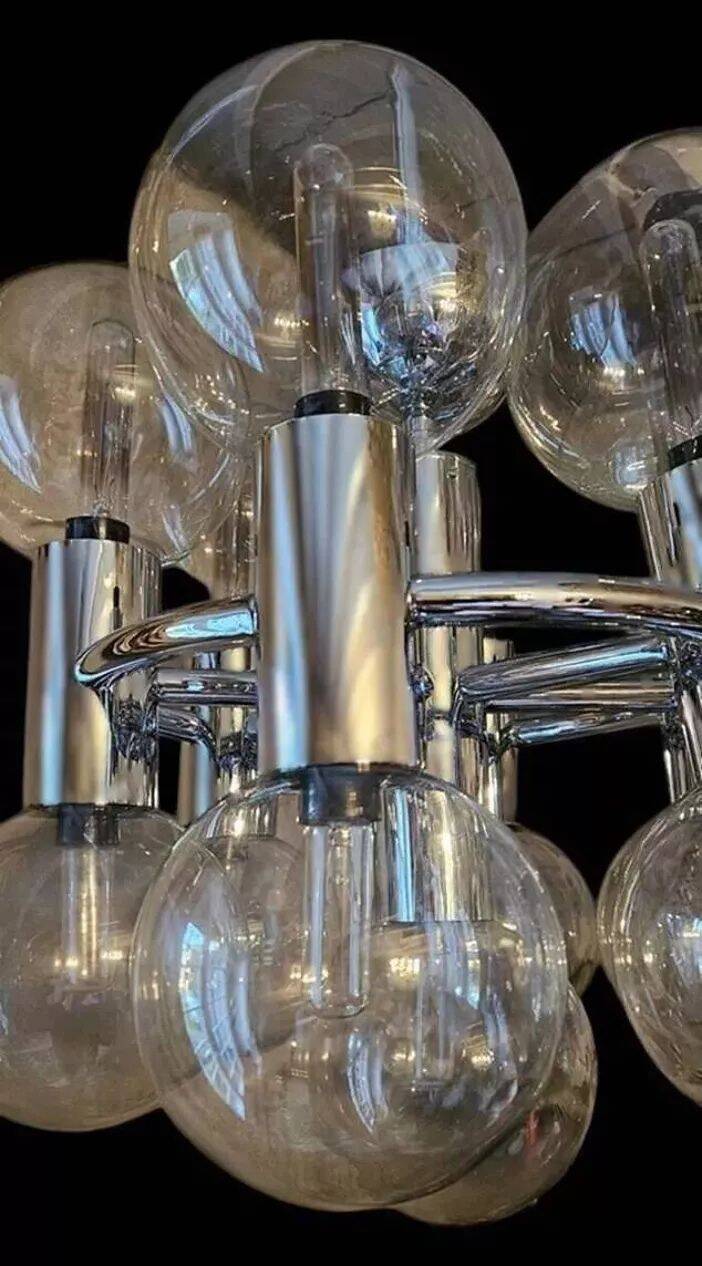 Pair of chrome chandeliers by Motoko Ishii for Staff.