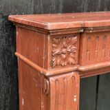 Louis XVI style fireplace in ancient red marble france around 1880