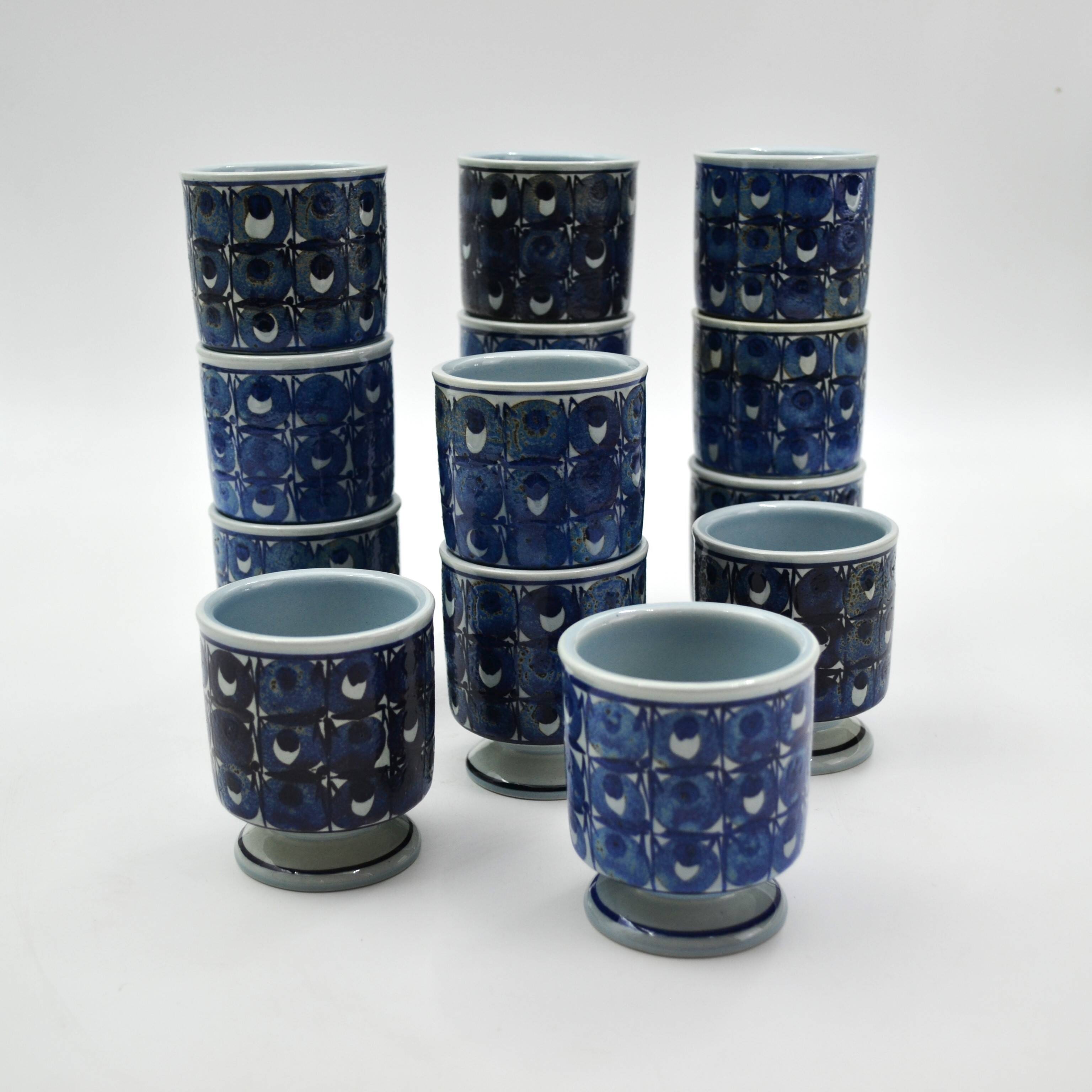 16-piece earthenware punch set from the Tenera series by Grete Helland-Hansen for Royal Copenhagen