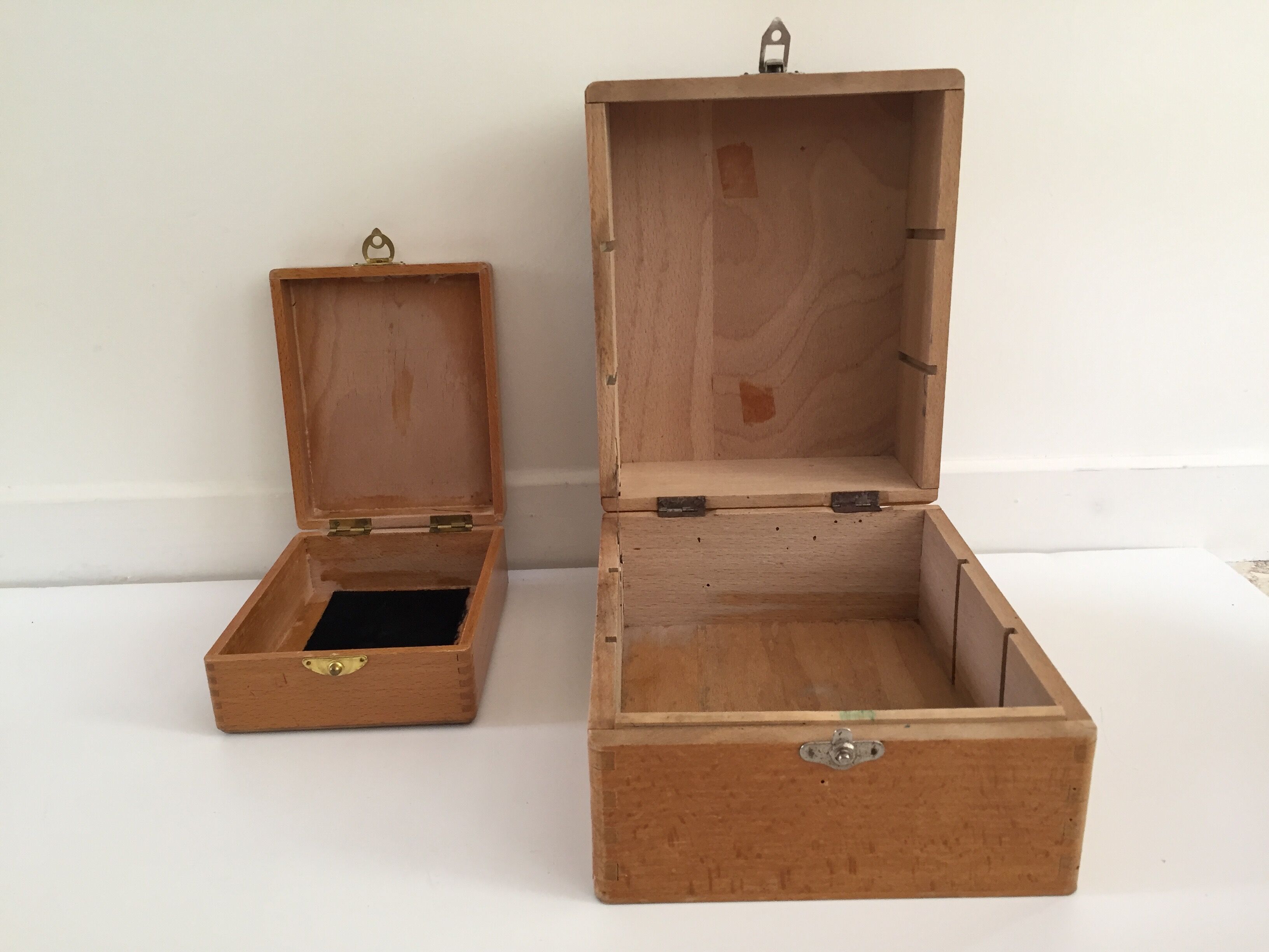 Lot of 4 vintage wood boxes