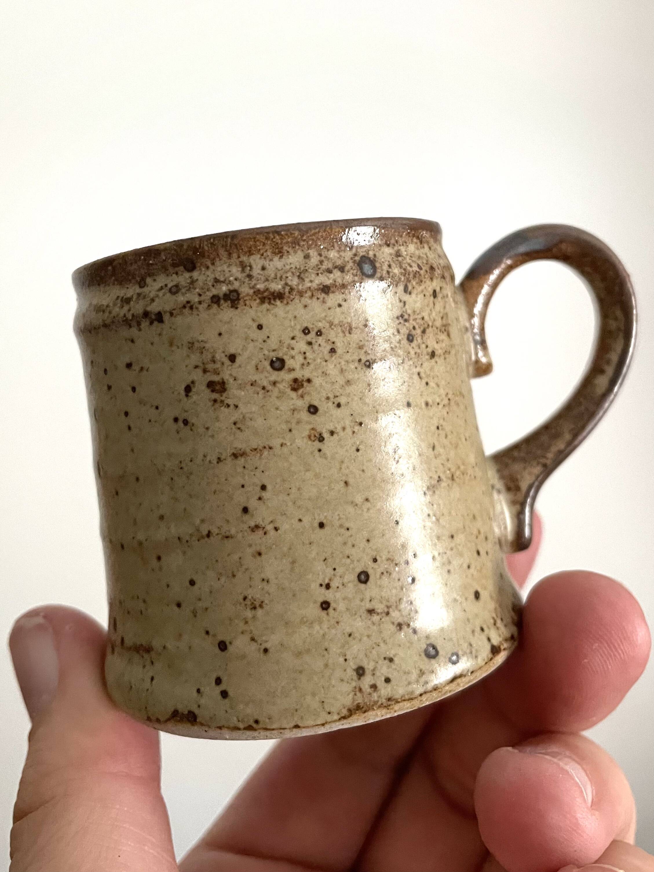 Théière avec 2 tasse à café en grès design vintage