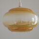 French vintage amber & white pearlized glass hanging ceiling light 4479