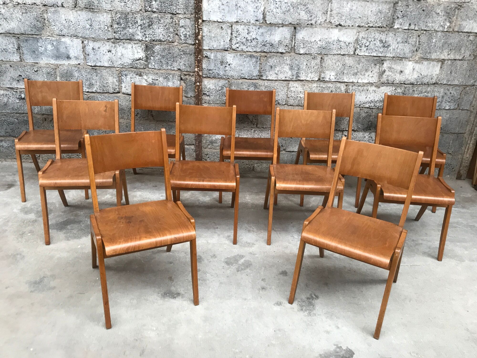Series of 11 chairs 1950/1960