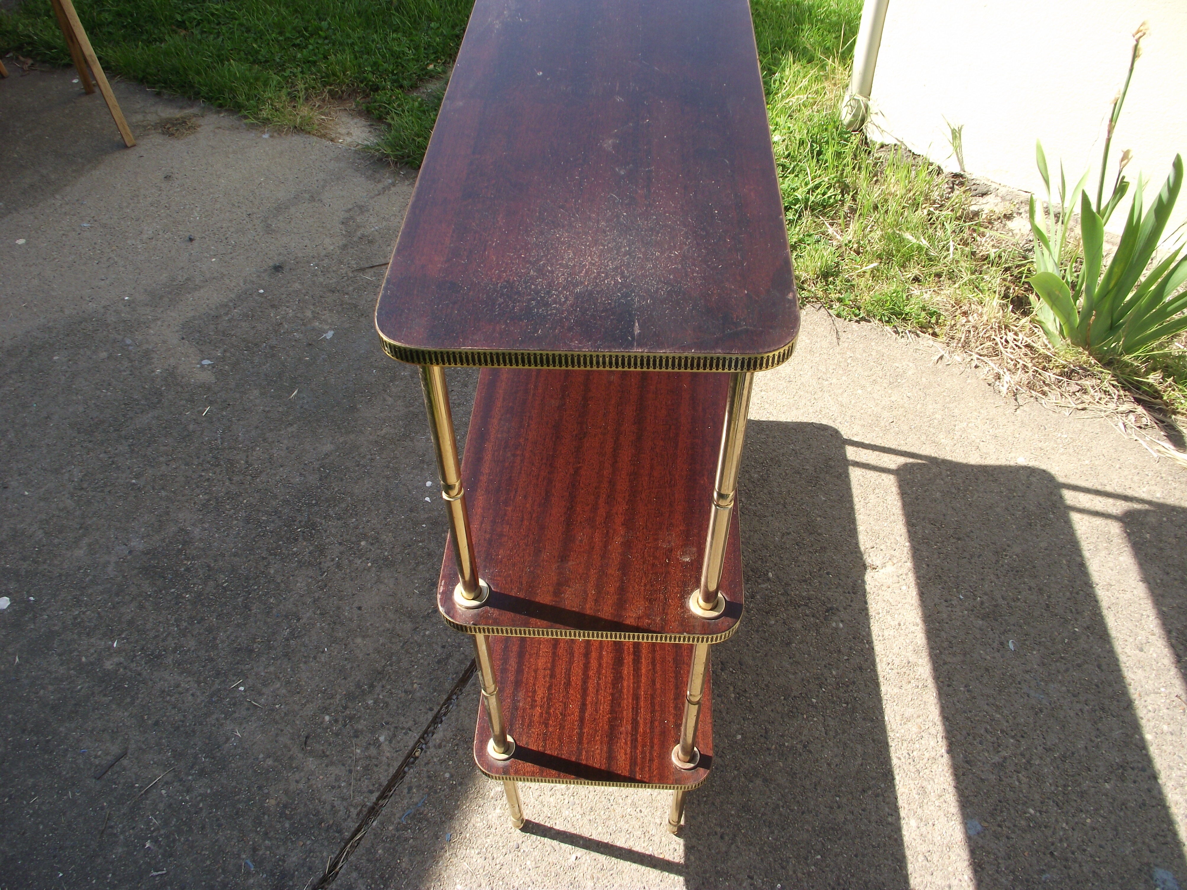 Mahogany and gilded metal shelf