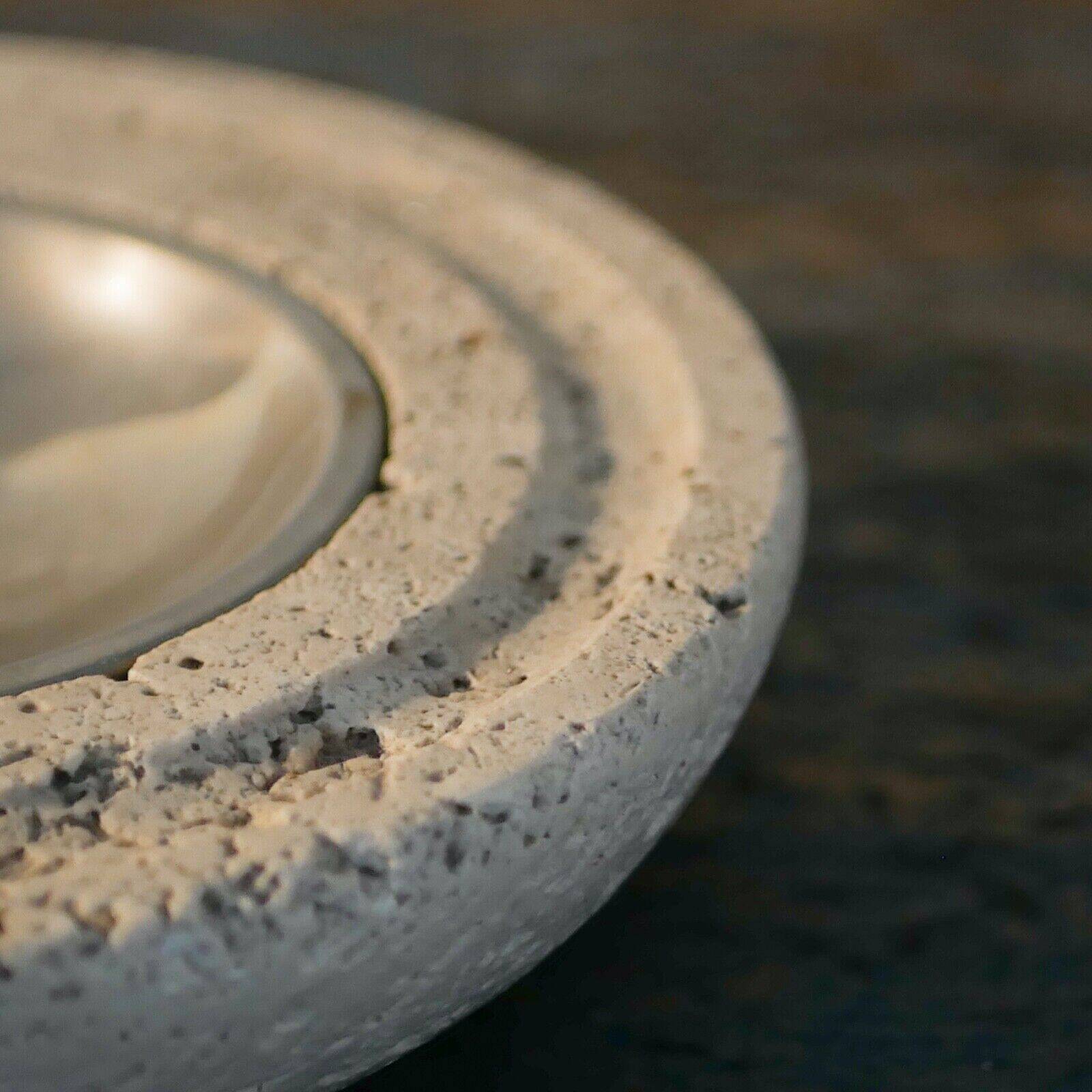 Cendrier en travertin - Art en marbre - Design fabriqué en Italie - Années 1970