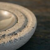 Cendrier en travertin - Art en marbre - Design fabriqué en Italie - Années 1970