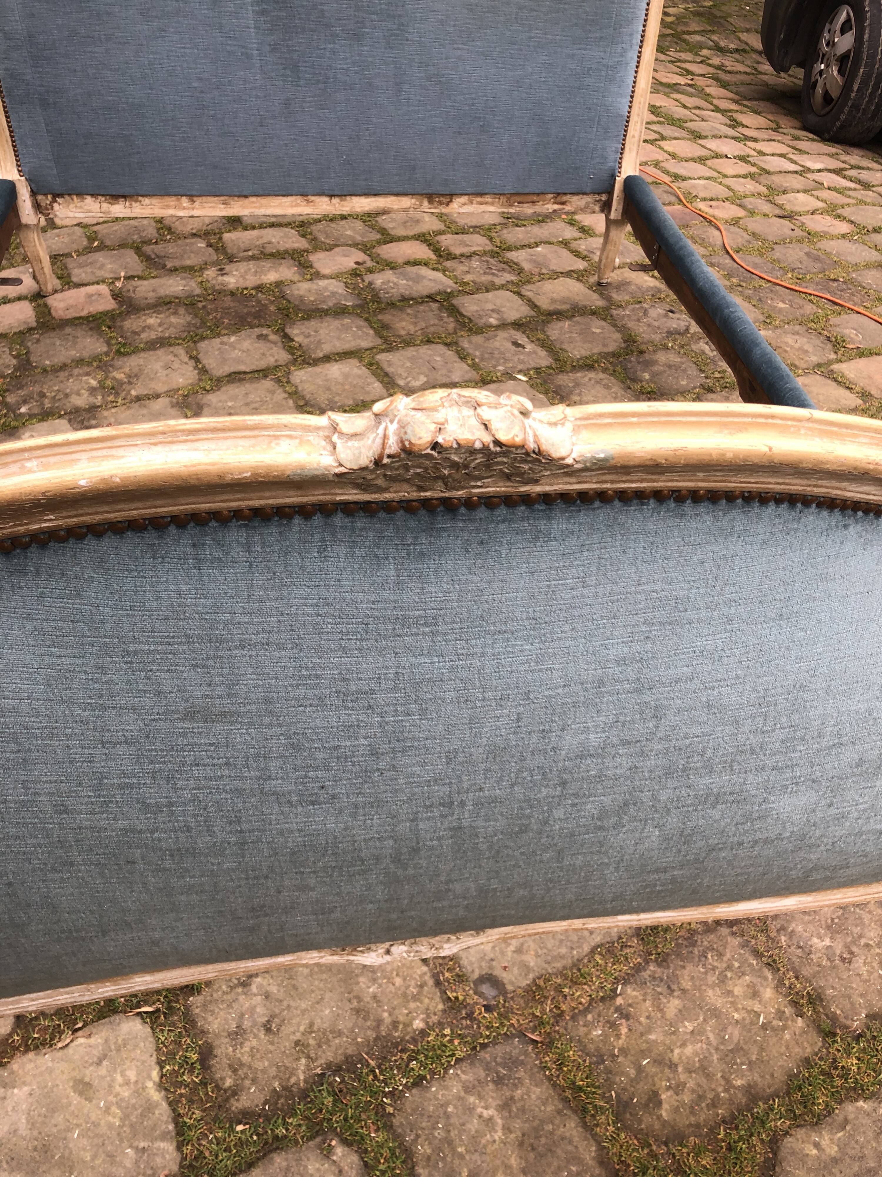 Louis xv style bed stamped Bontemps paris upholsterer