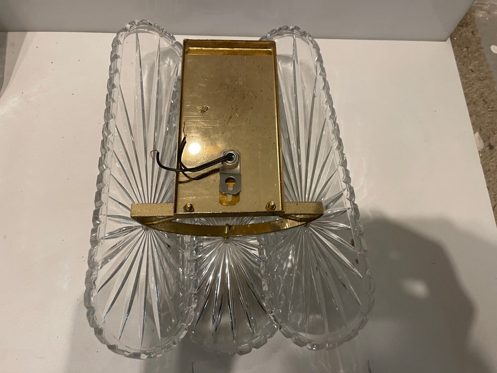 Mid-Century Crystal Sconces, Set of 2