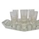 Art Deco vodka shot glasses from Hortensja Glassworks, Poland, 1950s, set of 7